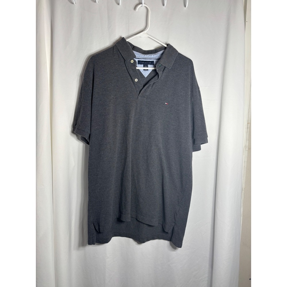 Tommy Hilfiger Men's Dark Gray Short‎ Sleeve Classic Fit Polo Shirt XL